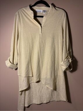 new directions Gold Shimmer V-Neck Tunic